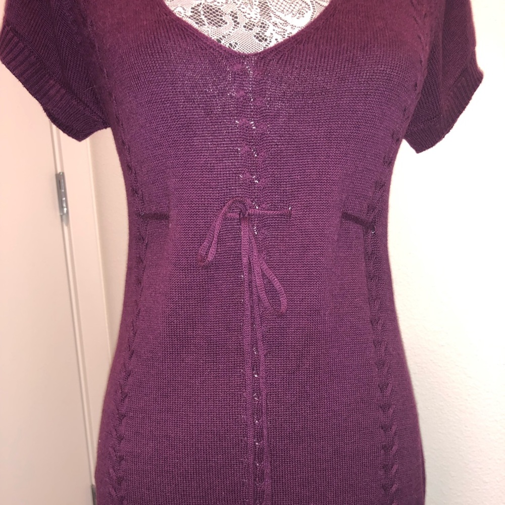 Studio Maroon Knit Sweater Dress Small